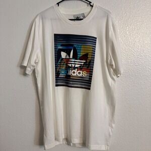 Adidas Originals Trefoil Graphic Box Logo T-Shirt Short Sleeve Men's Size Large